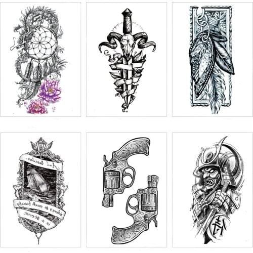 21x11cm Waterproof Sweat tattoo arm personalized sketch studio photo self portrait arm tattoo sticker