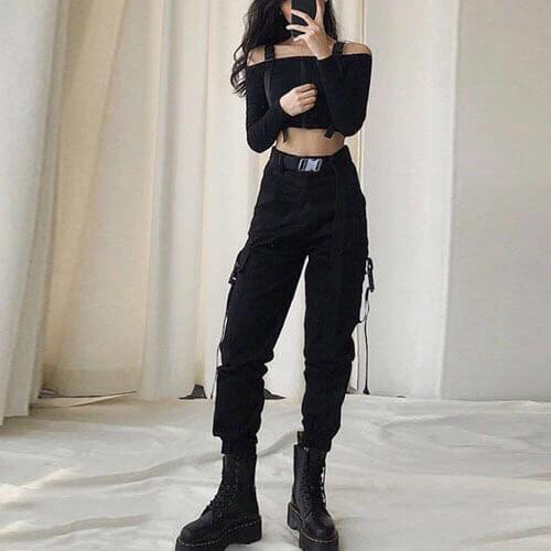 Latimeelon Cargo Pants Women Solid Pockets Streetwear Fashion Korean Student Casual Pantalon Femme Spring Trousers 13655