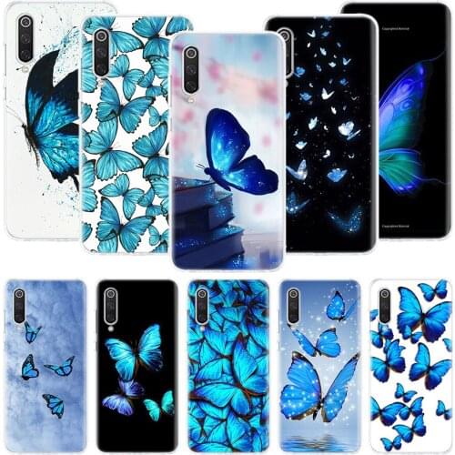 Blue Butterfly Beautiful Wing Phone Case For Xiaomi Redmi Note 10 9 8 Pro 9S 8 8T 7 6 5 6A 7A 8A 9A 9C 4X S2 K20 K30 Art Cover C