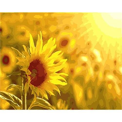 PAINTBOY Landscape Flower Framed Pictures DIY Painting By Numbers Acrylic Painting On Canvas Wall Art For Living Room Home Decor