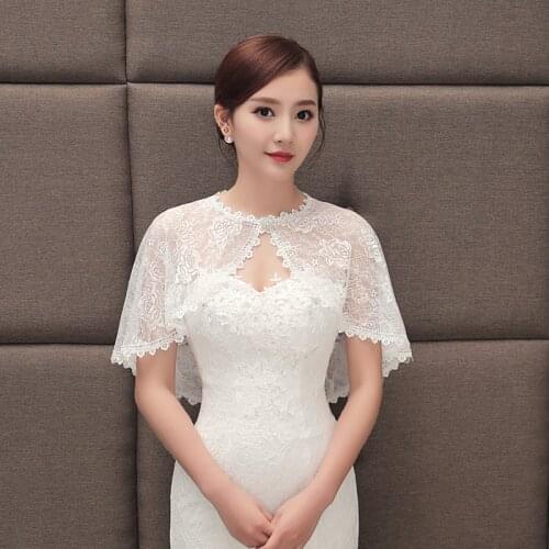 Short Black Bolero Wedding Lace Shawl Bridal Jacket Coat Women Girl Shrug Wraps Pink Champagne White Cape Mariage For Dress