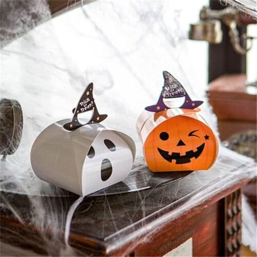 Halloween for Kids Trick or Treat Party Skull Ghost Candy Boxs Halloween Decoration Baby Shower Birthday Gift Organizer Box,Q