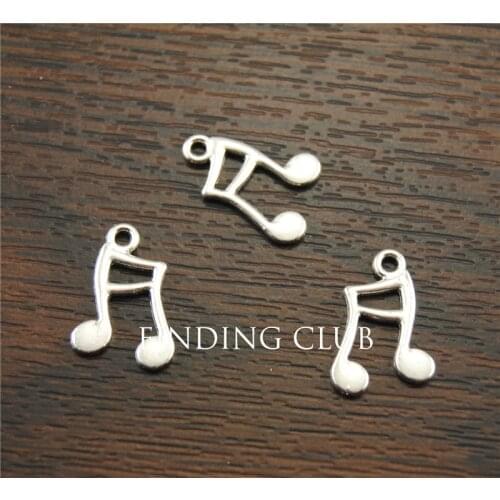 50 pcs Tibetan Silver Color Music Note Charms for jewelry making A1168