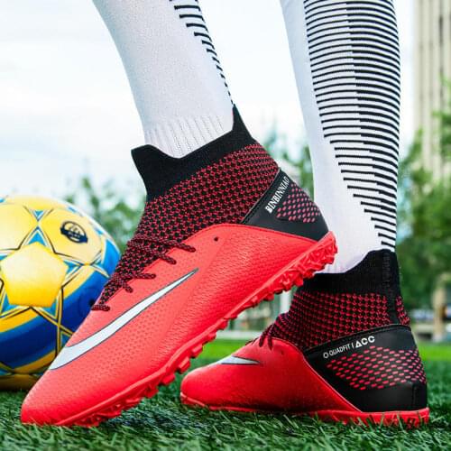 Fashion Outdoor Football Sneakers Men Comfortable Damping High Ankle Sport Soccer Boot Trend Designer Shoes Men Botas De Fútbol