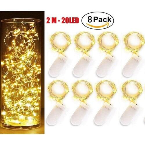 8Pack LED String Lights 1m/2M/5M Fairy Lights Outdoor Battery inside Operated Garland Christmas Decoration Party Wedding Xmas