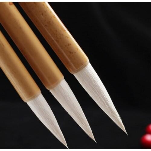 Chinese Brush Pen Set Wolf Woolen Hair Calligraphy Practice Writing Brush 3pcs Multiple Hair Chinese Landscape Painting Brush