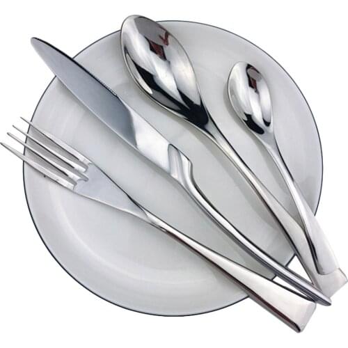 Luxury Mirror Silver Dinnerware Cutlery Set Stainless Steel Black Blue Rose Gold Gold For Tableware Set 4 Pieces /Lot