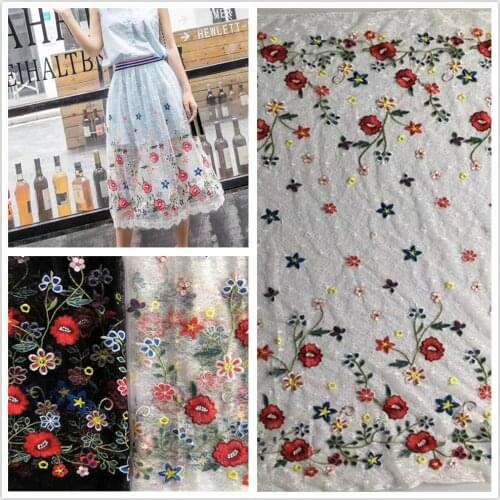 New high-grade antique lace fabric embroidered star embroidered peach and plum fabric