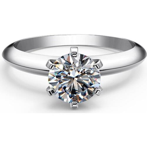 Solid Platinum PT950 Women Ring 3CT Round Brilliant Diamond Women Engagement Ring D Color VVS1 Beautiful Jewelry Gift For Girl