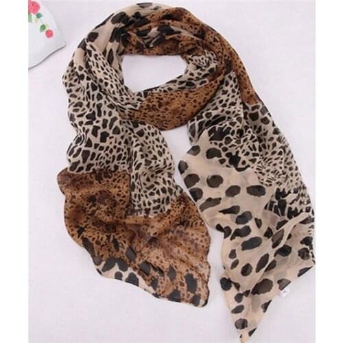 Autumn Women Scarf Leopard Chiffon Scarf Womens Clothing Soft Wrap Lady Shawl Voile Beach Shawl Scarf Summer Foulard Femme