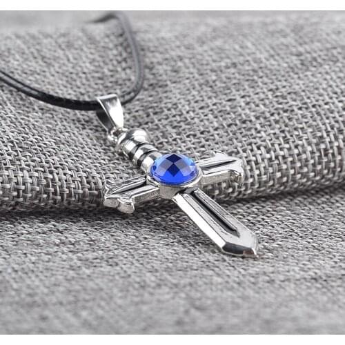Lucky Movie Character Logo Jesus Cross Zircon Gem Pendant Necklace Love Woman Mother Girl Gift Wedding Blessing Jewelry