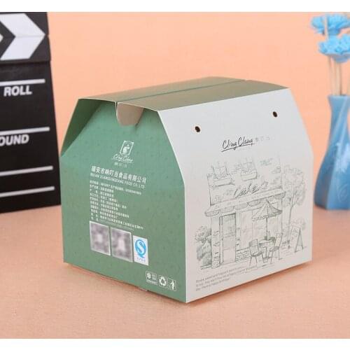 Profession Factory Oem Friendly Cardboard Paper Fast Food Box Packaging paper cake box ---DH10580