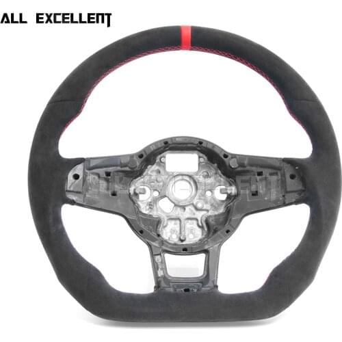 For VW Golf Steering Wheel For MK7/MK7.5 GTI/R With Full Alcanrata with/without Carbon Fiber Tirm