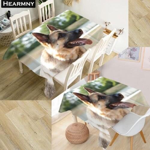 HEARMNY 3D Tablecloth Dog Animal Oxford Cloth Dust-proof Rectangular Table Cover For Party Home Decor 100X140cm140X140cm