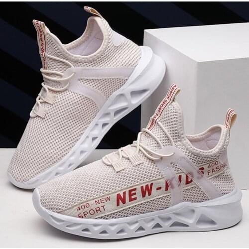 Womens Vulcanize Shoes Kid Mesh Elastic Casual Sneakers Lace-up Flat Teenager Sneakers Twist Sole Non-slip Sport Shoes Light