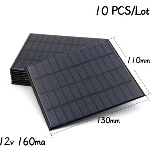 12V 160mA 1.92Watt 1.92W Solar Panel Standard Epoxy polycrystalline Silicon DIY Battery Power Charge Module Mini Solar Cell toy