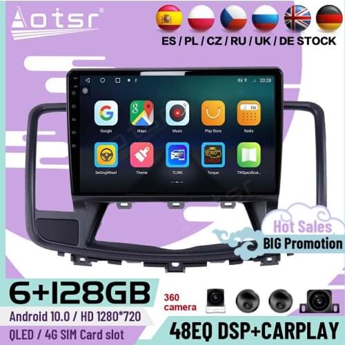 128G Carplay Multimedia Stereo Android 10 Player For Nissan Teana J32 2008 2009 2010 2011 2012 2013 GPS Radio Receiver Head Unit