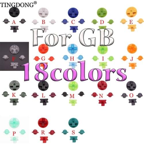 18Set Colorful Red Black Buttons Set Replacement for Gameboy Classic GB Keypads for GBO DMG DIY for Gameboy A B buttons D-pad