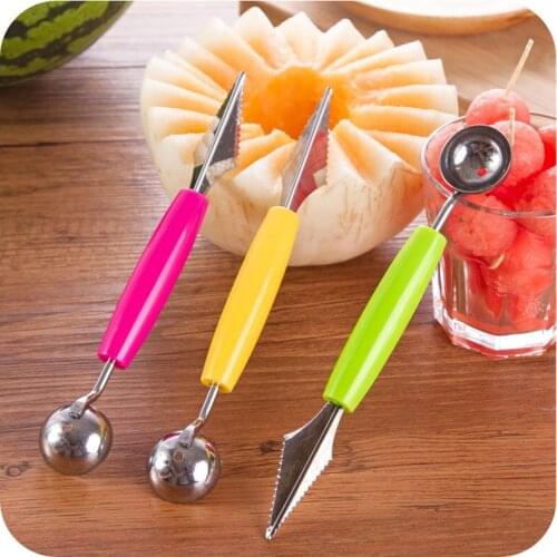 2/1PCS StainlessSteel Carving Knife Fruit Watermelon IceCream Baller Scoop Stacks Spoon Home Kitchen Accessories 2 in1 Dual-head