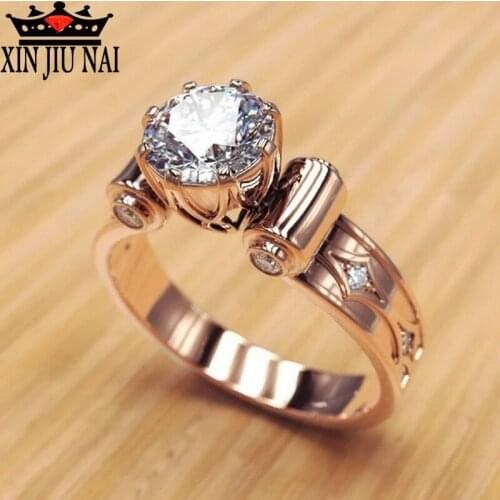 925 anillos silver AAAA high quality zircon 18K rose gold diamond ring Crown royal aristocratic princess diamond rings for wome