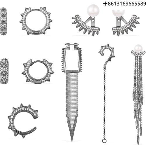 925 Sterling Silver Original 1:1 High Quality SPIKE Herisson Collection Earrings Female Jewelry Engraved Logo