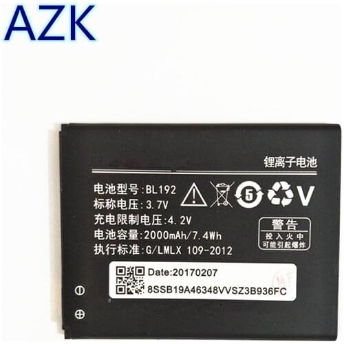 3.7V 2000mAh BL192 For Lenovo A328 A328T A526 A750 A529 A560 A680 A590 A300 A388T A505E Battery