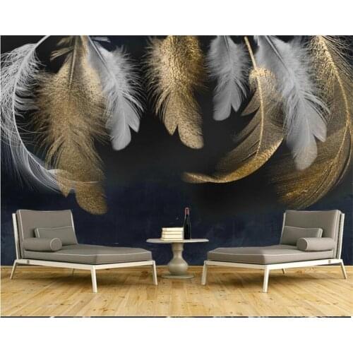 Beibehang Customized modern new minimalist nordic style feather TV background papel de parede wallpaper