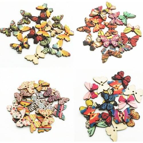 Colorful Vintage Butterfly Buttons Mix Color DIY Scrapbook Craft Sewing Decorations Buttons For Scrapbooking Sewing Accessories