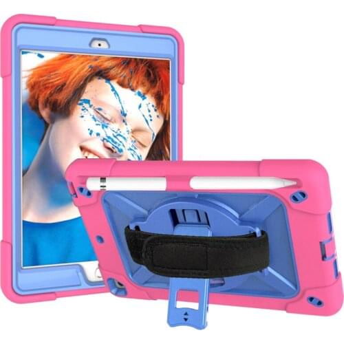 Kids Protective Cover with Nylon Wrst Strap and Pencil Holder for iPad Mini 3 Silicone Durable Case for iPad Mini 1/Mini 2+Pen