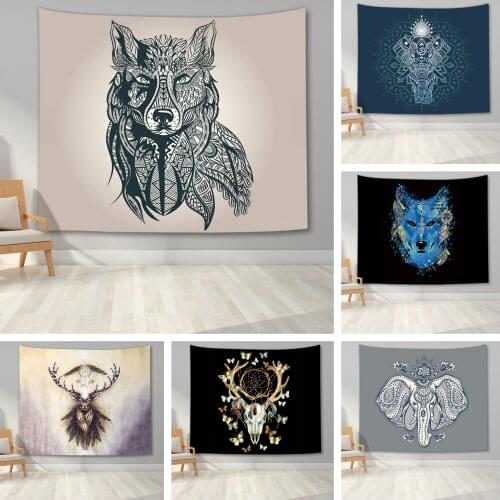 Wild Animal Tapestry Wall Hanging Home Decor Wolf Tapestry Wall Blanket for Living Room Bedroom Home Dorm Decoration