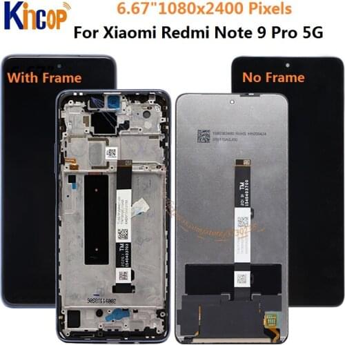Original 6.67'' for xiaomi redmi note 9 pro 5G LCD With Touch Screen Assembly for redmi note 9pro lcd Display M2007J17C LCD