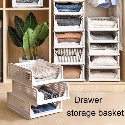 Home Wardrobe Clothes Multi-Layer Storage Basket Storage Cabinets Wardrobe Organisers Detachable Clothes Organizer Stackable