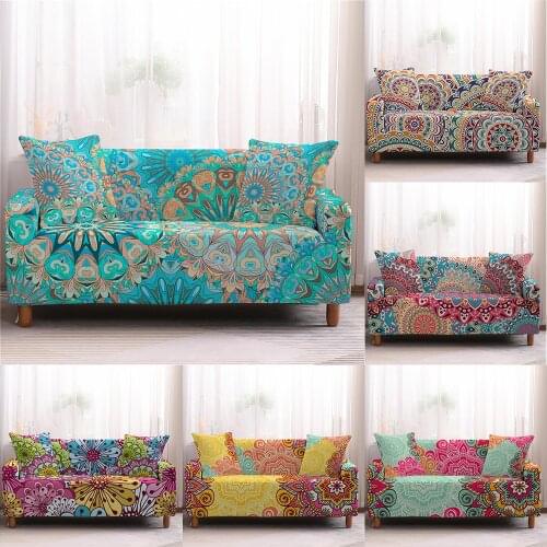 Stretch Slipcovers Elastic Mandala Sofa Cover for Living Room Sofa Covers One/Two/Three seat Couch Cover Home Decor