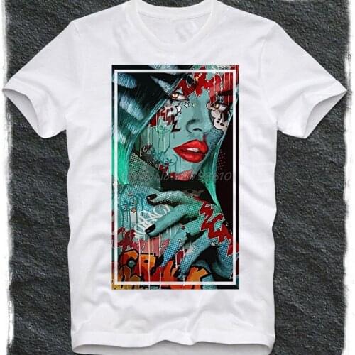 T Shirt Hot Sexy Lollipop Girl Pop Art Lichtenstein Warhol Art Men Cotton Tees Streetwear Harajuku