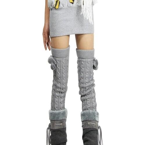 Leg Warmers Women Knitted Crochet Legging Warm Long Knee-stocks Womens Simple Solid Color All-match Female Trendy Casual 2020