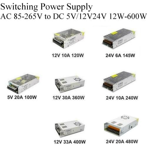 Switching Power Supply Mini MS-15w-1000w AC 110v/220v DC 5v 12v 24v 36v 48v Safety Monitor DC Source Power Adapter