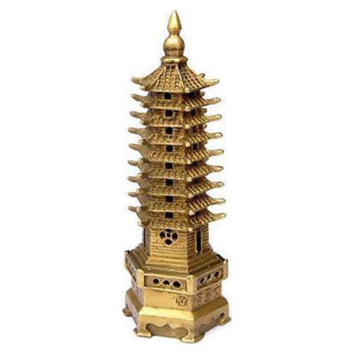 Chinese Pagoda Religion Tower Bronze Statue Decoration 9-Tier #0312