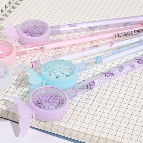 4Pcs Sequin Butterfly Neutral Pen Wedding Bridesmaid Guest Gifts Kids Birthday Baby Shower Party Favors Office & School Souvenir