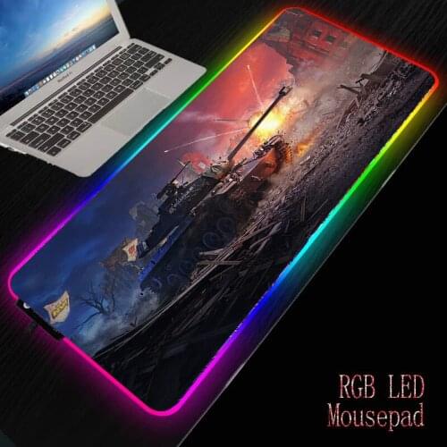 World of Tanks RGB 900x400mm Mouse Pad Gamer Light with Wireless Charger Gaming Mouse Pad Personality Cool durable pad