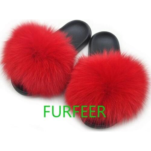 FURFEER Women Summer Cute Fluffy Slippers Women Indoor Fashion Designer Fur Slides Women Furry Slippers Drop Shipping Slippers