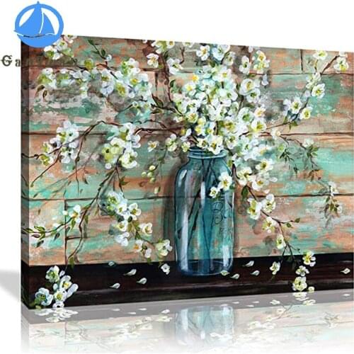 Diy Diamond Painting Cross Stitch Kits Retro wall style flower mason jar pattern sale Embroidery Mosaic Full Square round decor