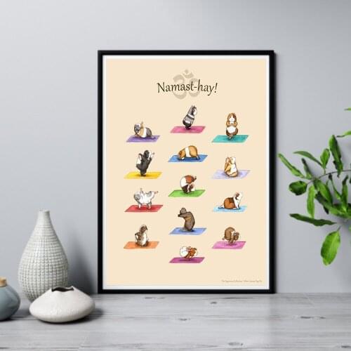 Wall Art Canvas Painting Namast Printing Animal Yoga Pigs Lovely Poster Home Decorative Modern Nordic Living Room Modular Pictur