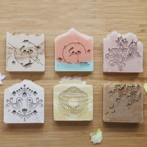 Natural handmade soap acrylic seal Mini DIY natural organic glass stamp chapter