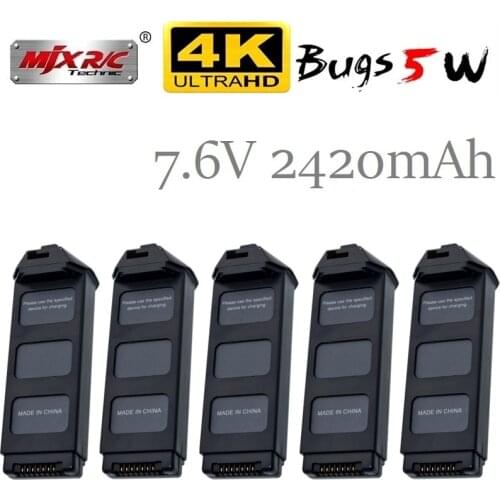 Upgrade 7.6V 2420mAh LiPo Battery For MJX R/C Bugs 5W B5W 4K RC Quadcopter Spare Parts 7.4v Drone Battery For X5 Pro Battery