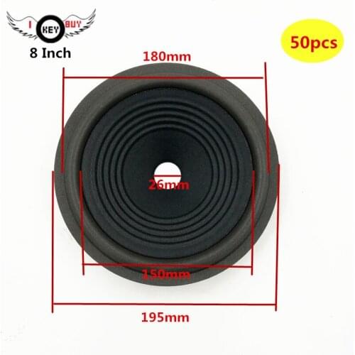 Wholesale 50pcs 8 Inch Speaker Corrugated Cloth Paper Cones Speakers Wavy Cone Foam Edge 195 mm Diameter 26mm Core H:43mm
