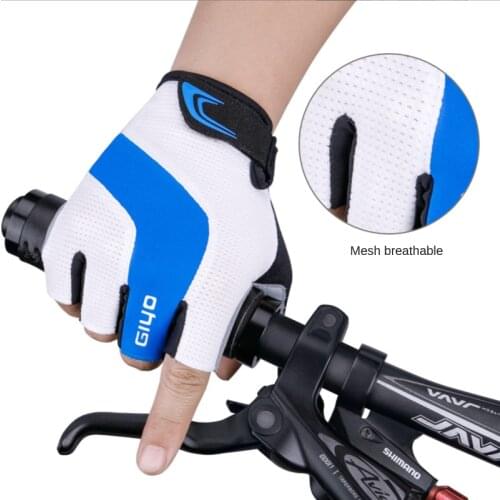 Cycling Fingerless Gloves Breathable Lycra Fabric Gel Anti-Shock Washable Bicycle Fishing Climbing Bike Men Half Finger Mittens
