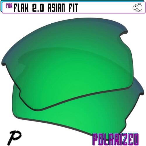 EZReplace Polarized Replacement Lenses for - Oakley Flak 2.0 Asian Fit (AF) Sunglasses - Green P