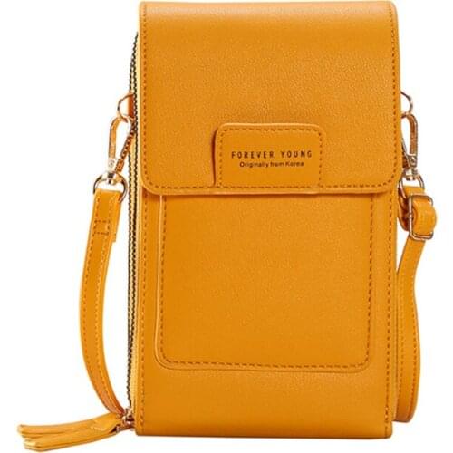 Drop Shipping Crossbody Cellphone Purse Women Touch Screen Bag RFID Blocking Wallet Shoulder Handbag