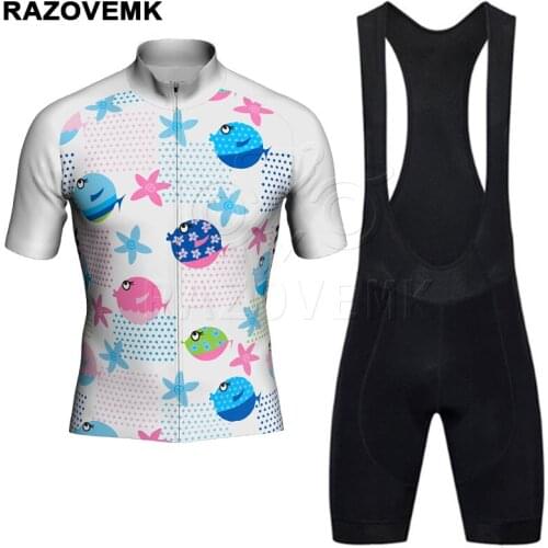 RAZOVEMK 2018 cycling jersey MTB Bike Jersey Maillot Ciclismo Cycling Clothing set Breathable gel Pad