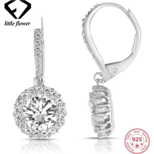 Silver color 925 Jewelry Diamond Earring for Women Mujer Oreja Orecchini 14K Gold Bizuteria Gemstone Drop Diamond Earrings